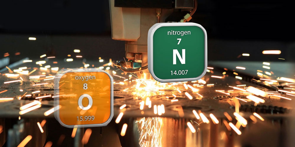 oxygen and nitoren gas comparison for laser cutting